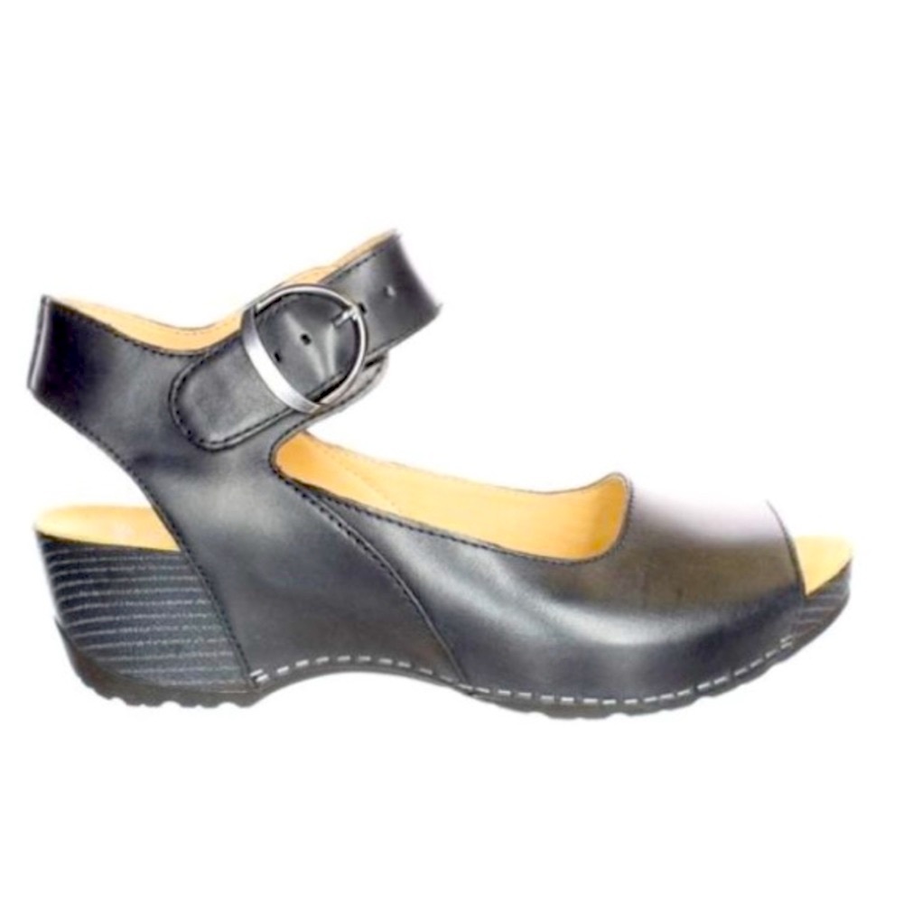 NIB Dansko Tiana Black Burnished Sandals
